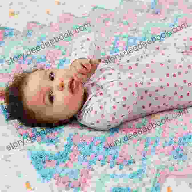 A Baby Playing On An Ice Cream Baby Afghan In The Park. Ice Cream Baby Afghans (Knit)