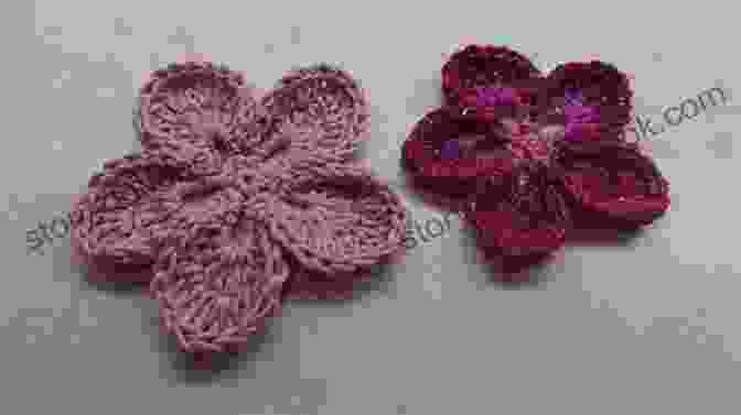 A Close Up Of A Crocheted Five Petal Motif Five Petals Crochet Pattern: Flower Embellishment For Home Decor Holidays (Crochet Applique Patterns)