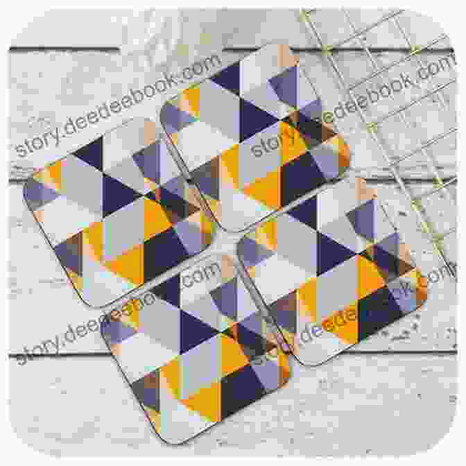 A Set Of Coasters With A Geometric Design Modern Vintage Gifts: Over 20 Pretty Nostalgic Projects To Sew Give