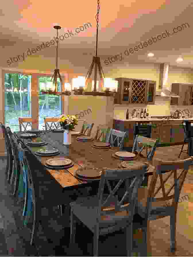 Dining Area At House No Paradise, Featuring A Large Dining Table And A Fully Equipped Kitchen House No 5: Paradise On Paros